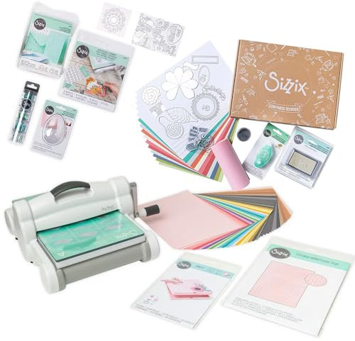 Macchina per taglio e goffratura Sizzix Big Shot Plus, apertura A5, kit primavera incluso