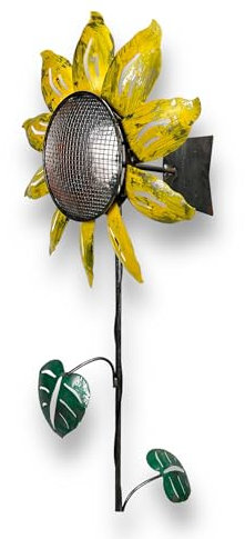 Crispe Home & Garden | Windspiel Gartenstecker Sonnenblume|Höhe 147 cm/Durchmesser Blume 38cm | Deko Gartenstecker | Gartendekoration Metall | Gartendeko Sonnenblume | Hochwertig und langlebig
