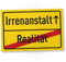 DankeDir! Irrenanstalt - Schild Kunststoff 30 x 20 cm - Spruchschild Geburtstagsgeschenk Türschild lustiger Spruch - Geschenk Party Partydeko Deko Büro Geschenkidee Kollegen Freunde