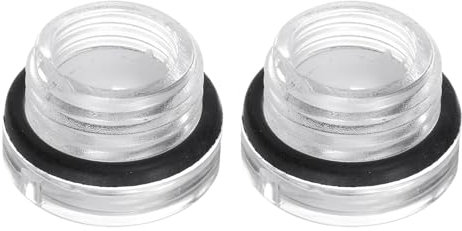 QUARKZMAN 2pz Vetro Spia Olio Compressore Aria M16 x 1,5mm Indicatore Livello Liquido Maschio Indicatore Olio Testa Tonda Plastica O-Ring per Raccordi Compressore Aria Cambio, Trasparente