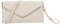 AOSSTA Womens Clutch Bag Large Envelope Clutch Bag For Women Crossbody Wedding Party Evening Bag (Cream With Logo)