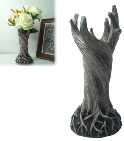 Dryad Vase Baumstamm Blumentopf Pflanzgefäß Blumenbehälter Pflanzenhalter Gothic Harz Statue Ornament Desktop Kunst Handwerk Dekoration für Home Office Wohnzimmer
