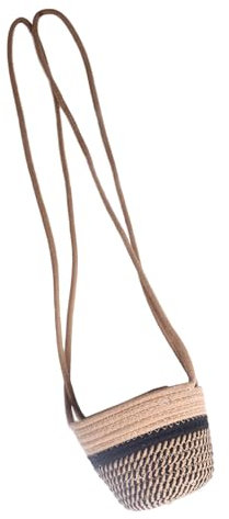 Fabater Panier à Plantes, Support de Pot de Fleur tissé à la Main Suspendu Exquis pour Fenêtre de Salle de Bain pour Une Utilisation Intérieure et Extérieure (Black)