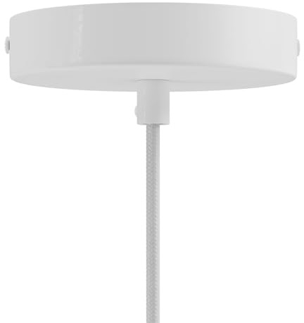 Hängeleuchte Made in Italy komplett mit Textilkabel, Lampenschirm Swing Pastel und Metallbeschlägen - ohne Leuchtmittel - Petrol - Matter