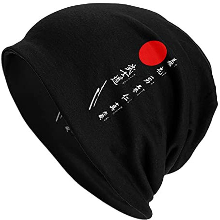 Beanie Japanisches Kanji Samurai Bushido Thermo Strickmütze Atmungsaktivem, Mehrweg Cuffed Plain Hat Winter Mütze Für Winter Damen Skifahren