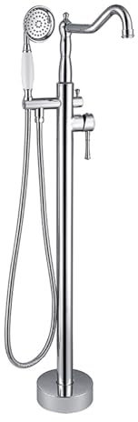 Freistehende Badewannenarmaturn mit Dusche 2 Funktionen Handbrause Einzelgriff Edelstahl freistehende Badewannen Dusch Mischbatterie Chrom