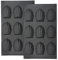 Bäcker & Lecker Madeleine Backformen Silikon 2 Stück Madeleine Formen Silikon schwarz 29.5 x 20 cm mit Antihaftbeschichtung Silikonformen für Madeleine