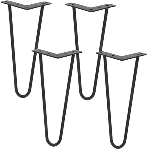 OSALADI 4pièces Table Jambes Épingle à Cheveux Fonte avec Capacité De Charge Support pour Meubles De Salon Bureau Et Tables De Nuit Installation Facile Et