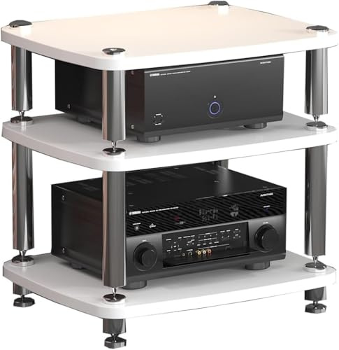 HiFi-Rack Druckerregal 3-stufige Audio/Video Regal Medienständer HiFi-Audioschrank Lautsprecher-Rack Plattenspieler-Regal Offenes Lagerregal Shelf Rack Printer Shelf Für Home Office Kino(Style 1)