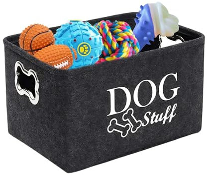 LearnLyrics Aufbewahrungsbehälter für Hundespielzeug, Hundespielzeugkorb | Spielzeugkiste für Haustiere mit Griff | Hundespielzeug-Organizer zur Aufbewahrung von Haustierspielzeug und Zubehör,