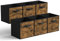 GRANNY SAYS Cube Storage Boxes, Pack of 6 Storage Cubes 27x27x27, Square Storage Boxes for Shelves, Collapsible Storage Cube Boxes, Kallax Storage Boxes for Organising Accessory Toys, Rustic Brown