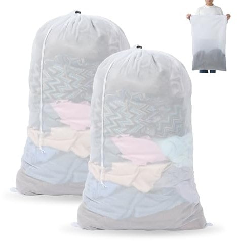 Otraki 2 Stück Wäschenetz Groß, Wäschenetz Für Waschmaschine 60 X 90 cm, Mit Kordelzug Verschluss, Wäschenetz Feinmaschig, Für Vorhänge, Teppiche, Badetuch, Bh Wäschenetz (Weiß 23.62 * 35.43 Zoll)
