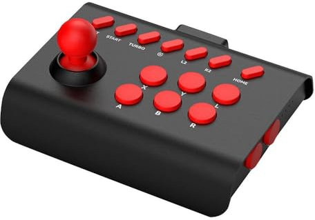 Universal Arcade Game Stick Joystick Controller For Switch PS4 PS3 Ultimate Pandora Box PC, for Android IOS Mobile Phone (black red)