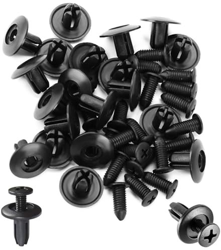 QZKJQDD Lot de 50 rivets à expansion en plastique de 8 mm - Clips de fixation pour voiture - Clips de renfort de pare-chocs - Rivets en plastique - Pour voiture