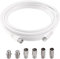 KUOQIY 2m 75 Ohm Cable Coaxial RG6, F Macho a F Macho Alta Velocidad Cable Antena TV RG6, con 6 Piezas Acopladores de Extensión, para Caja de Cables, TV, Satélite, Enrutador Digital