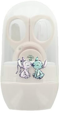 Disney Kit Manucure Bébé Stitch - Ciseaux, Lime Coupe Ongles, Pince Nez - Soin Ongles Délicats - Cadeau Naissance Fille Garçon - Accessoire Toilette, Hygiène Enfant - Produit Officiel