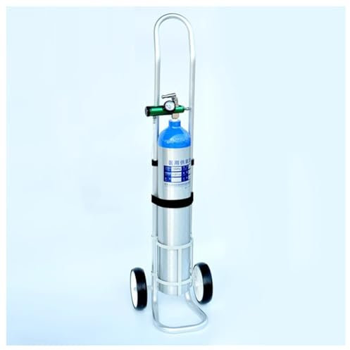 zktoermn Oxygen Tank Trolley, Portable Steel Gas Cylinder Rack, Adjustable Height Cylinder Dolly With Silent Wheels, For Oxygen Transport(Diameter-12.5cm)