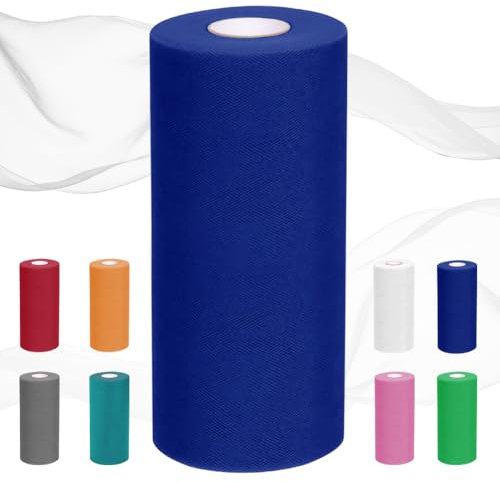 Tüllstoff 30cmx92M, Tüll Rolle, Organza Stoff Meterware, Tüllband Rot/Weiß – Für Tischrock, Hochzeit Auto Deko, DIY Handwerk, Tischläufer Spitze, Party Dekoration (Dunkelblau)