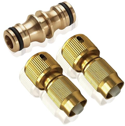 ZhiheHui Expandable Hose Repair Kit - Brass Faucet Adapter & Water Hose Connectors,Male to Male Hose Connector,Expandable Garden Hose Repair Kit, Hose Repair Accessories Fits Expandable Garden Hose