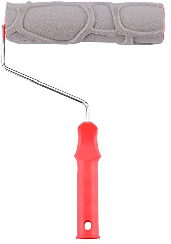 Wadakada Pierre Texture en Caoutchouc en Relief Peinture Rouleau Brosse Outil à Main IntéRieur et ExtéRieur Maison Chambre DIY DéCoration Murale Outil