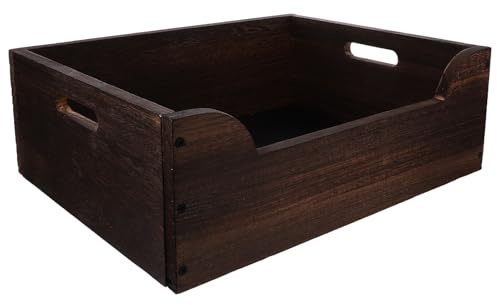 HOODANCOS Große Katzentoilette aus Massivholz Offene Holztoilette mit Hohem Randabschluss 45 x 32 x 156 cm Katzenstreubehälter für Drinnen Geeignet für Kätzchen und Senioren