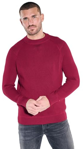 emilio adani Herren Rundhals Pullover, Rot