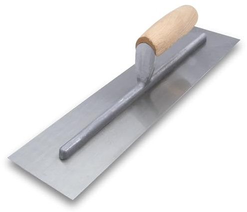MARSHALLTOWN QLT Concrete Finishing Trowel, 16 x 4 Inch Carbon Steel Blade, Wooden Handle, 999S
