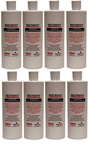 MBM AC CED21/8 DESTROYIT Shredder Oil (Pack of 8), 1-Pint Bottles, Compatible with any DESTROYIT Shredders, Special Formula