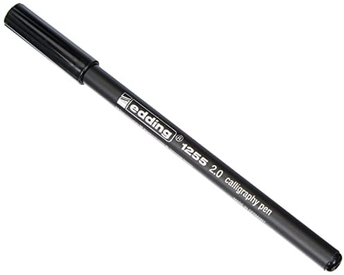 edding 1255 calligraphy pen - crimson - 1 pen - calligraphy tip 2 mm - felt tip for paper, wood, terracotta, canvas - for beginners, hand lettering, bullet journal, greeting cards, diary