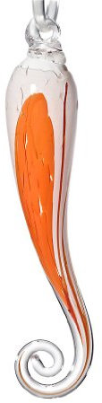 Glaszapfen Gartenfigur hängend klein Gartendeko Glas Orange 32 cm mit Stab Punto