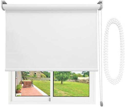Estor Enrollable Opaco Karina Premium con Cadena de Repuesto Medidas Ancho X AltoContactaremos para Ajuste sin Cargo Color Blanco. Medida 60x160 cm