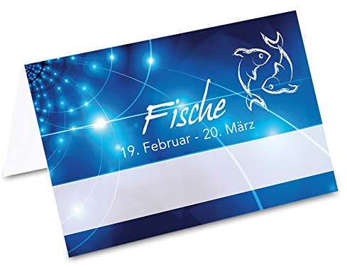 PRICARO Tischkarten Sternzeichen Fische, 40 Stück