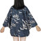 G-like Kimonos japonais pour femme Costume traditionnel Haori robe avec motif dragon antique Tokio Harajuku chemise de nuit peignoir vêtement de nuit, bleu, taille unique