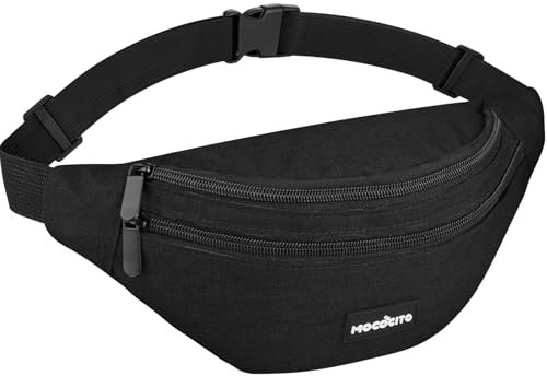 MOCOCITO Marsupio Uomo Donna,Marsupio Sportivo con 4 Zip Tasche,Marsupio Uomo Tracolla Piccolo Cintura Regolabile, Marsupio da Lavoro Impermeabile per Ciclismo Running Escursionismo Trekking Concerti