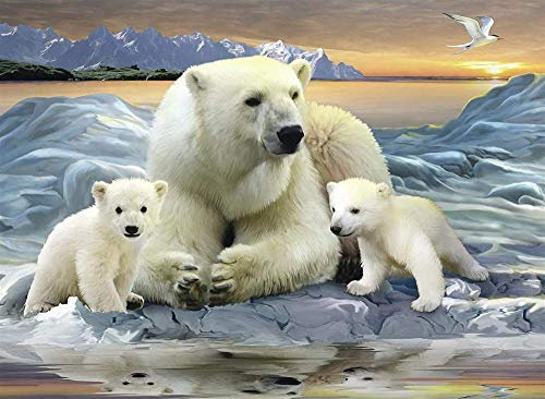 XiuTaiLtd Tiere Eisbär 1000 Stück Puzzles für Erwachsene Edu Spielzeug Holz Kinder, 75x50cm