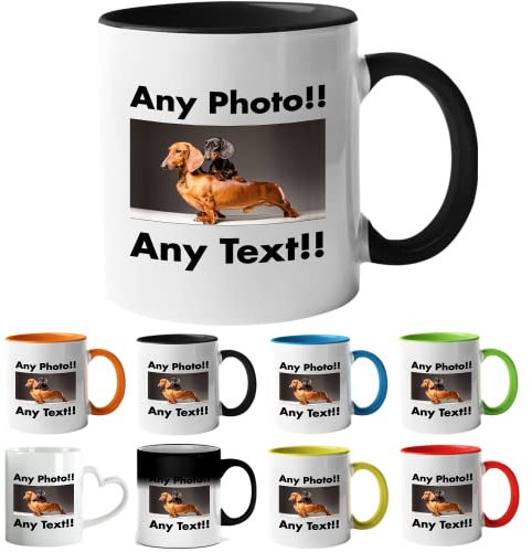 ia wares Personalised Mug - Any Text, Design, Picture or Logo on The Coffee Mug - Customised Coffee Mug Gifts for Birthday Christmas, Anniversary and Other Special Moments(11oz, Black)