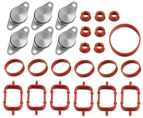 DOCAS 6 x 22 mm Reparaturset Drallklappen Swirl Flaps mit O-Ring Dichtungen der Ansaugbrücke 11612246949 für E87 E46 E90 E91 E92 E93 E39 E60 E83 E53