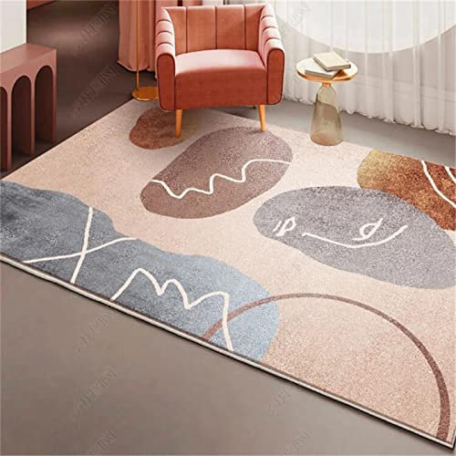 RUGMRZ Carpet Kinderteppich Spielmatte Rechteckiger Wohnzimmerteppich in Rosa und Grau, leicht zu reinigen schrumpft Nicht Bad Matte Balkonteppich 120X180cm