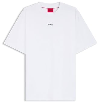 HUGO Mens Dapolino Relaxed-fit T-Shirt in Cotton Jersey with Logo Print
