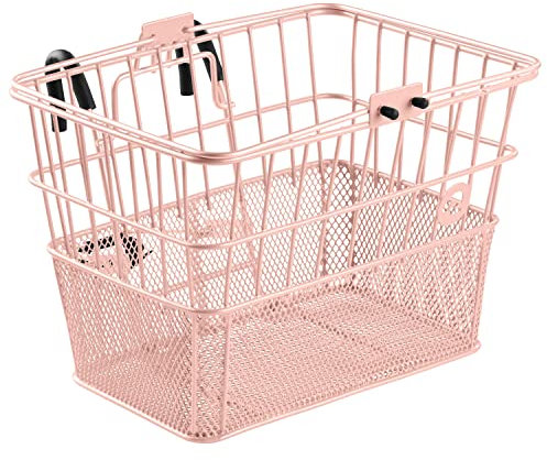 Retrospec Apollo Abnehmbarer Vorderradkorb aus Stahl mit integrierten abnehmbaren Haken und integriertem Griff, einfache Montage und Tragbarkeit für Fahrräder