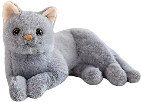 Toddmomy Realistische PlüSchkatze 30 cm – Kuscheltier FüR Kinder, Weiches Stofftier FüR Dekoration Und Spiel, Grau, Ideal FüR Emotionale UnterstüTzung Und Entspannung