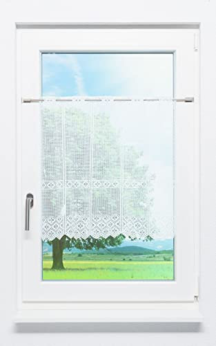 LYSEL Scheibengardine Kleeblatt Design (Bx H) 54cm * 60cm Weiß/reinweiß