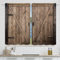 Yorida Scheunentür-Küchenvorhänge, rustikale braune Holzstange, Küche, Fenstervorhänge, Bauernhaus, Landhaus, Western, Garagentor, kleines Café, Wohnzimmer, 68x99 cm