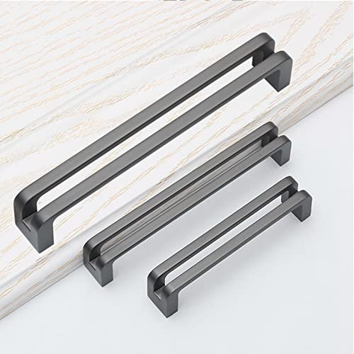 Guolich 2-Stück Schrankgriff, Küchentürgriff, Möbelgriff, Türgriff für Home Kitchen Office Möbel, Nachttische, Kommoden, Schränke, Schranktürgriffe (Grau, Lochabstand 96MM)