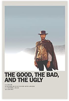 KOURT Poster vintage cinematografico The Good, The Bad And The Ugly su tela, decorazione per camera da letto, per sport, paesaggi e ufficio, idea regalo senza cornice: 50 x 75 cm