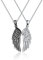 XIXLES Engelsflügel Halskette Paar Halsketten 925 Sterling Silber Engelsflügel Anhänger Halsketten Inlay Zirkon Paar Schmuck Schwarz-weißer Engel Anhänger Geschenk für Paare