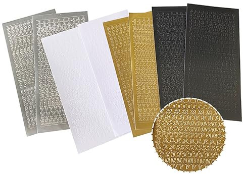 JOCXZI 8 Sheet Klebebuchstaben für Kerzen - Zahlen Aufkleber einfach zum basteln und gestalten von Scrapbook & Karten, mit Zahlen für Kerzen zur Taufe Kommunion Hochzeit Klebebuchstaben Gold