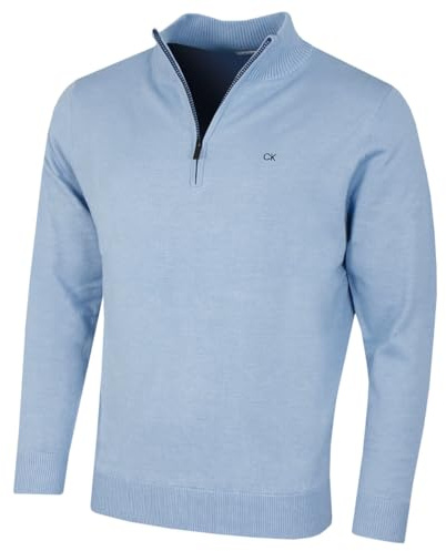 Calvin Klein Bruyère Demi-Zip Pullover Homme - Bleu/Marine - XL