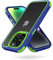 MobNano Funda iPhone 14 Pro MAX Antigolpes Transparente Capa Silicona Bumper Case para iPhone 14promax 360 Grados Completa Protectora Funda - Azul/Verde
