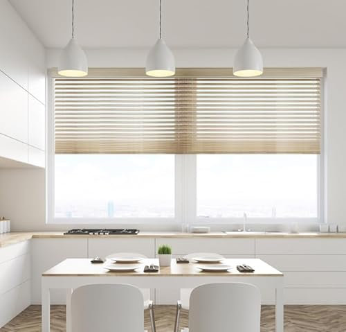 STOR PLANET | Persianas Venecianas de PVC, Cortinas con Lamas, Venecianas Efecto Madera de Interior para Ventanas y Puertas, Cortinas de Cocina, Baño, Domitorio… | Madera Fresno, 90x175